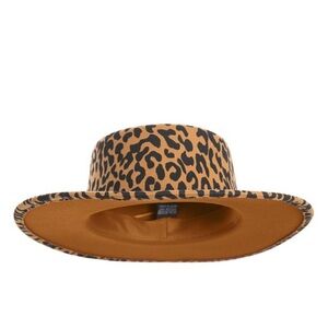 THE HATTER LEOPARD PRINT‎ FEDORA HAT